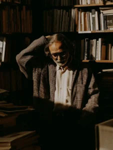 inteligencia artificial e inteligencia colectiva soledad directivo contemplative reader scene