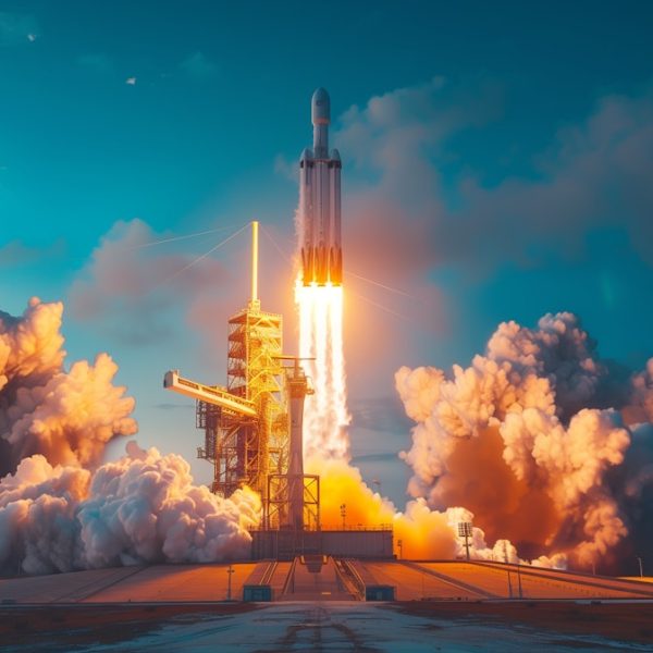Dramatic Rocket Launch